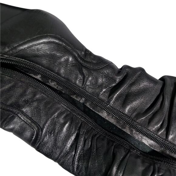 JESSICA SIMPSON! YANA BLACK SUPER SOFT GENUINE LEATHER SCRUNCHY BOOTS! SZ 7.5B - Picture 12 of 13